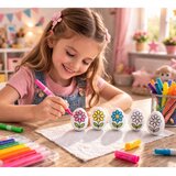  Easter Styrofoam Eggs For Painting Markers Flower Pattern D 6pcs | shoptok.hr