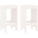 vidaXL Barski stolček 2 kosa bela 40x36x75 cm trdna borovina | Shoptok.si