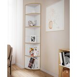 Livetastic KOTNI REGAL 33/183/33 cm bela, medeni hrast | Shoptok.si