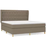 vidaXL Box spring postelja z vzmetnico taupe 180x200 cm blago, (20999189)