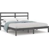 Furnova Posteljni okvir siv iz trdne borovine 200x200 cm, (21944149) | Shoptok.si