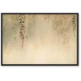 Slika - Spring Orchard - Hummingbirds Among Tree Branches in Beige Shades 120x80 U crnom drvenom okviru | shoptok.hr