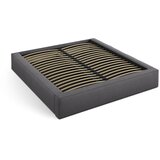 Micadoni Tamno sivi tapecirani bračni krevet s prostorom za odlaganje s podnicom 200x200 cm Simon – | shoptok.hr