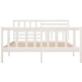  Posteljni okvir bel iz trdnega lesa 120x190 cm 4FT, (20643289) | Shoptok.si