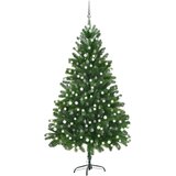 In umjetno božićno drvce s led svjetlima i kuglicama 210 cm zeleno Cijene