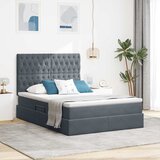  LED krevet za pohranu s madracem Tamnosiva 140 x 190 cm Baršun | shoptok.hr