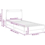  Otroški posteljni okvir z vznožjem Roza 90 x 200 cm blago, (5000104753) | Shoptok.si