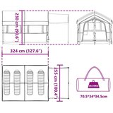  Družinski šotor s streho Siva in oranžna 324 x 255 x 230 cm, (5000091124) | Shoptok.si