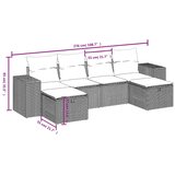  6-dijelni set vrtnih sofa od poliratana s jastucima svjetlosivi | shoptok.hr