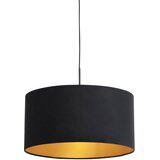 QAZQA Viseča svetilka z velur odtenkom črna z zlatom 50 cm - Combi Cene