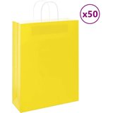  Papirnate vrećice 50 kom s ručkama žute 32x12x42 cm | shoptok.hr