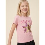 Sinsay Pamučna majica s ukrasnim šljokicama | shoptok.hr
