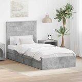Krevet s od storage Betonski sivi 90 x 190 cm Konstruirano drvo | shoptok.hr