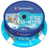Verbatim CD disk 700 MB, 80 min, 52x, natisljiva mat površina 25 kosov Cene