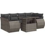 vidaXL Vrtna sedežna garnitura 7-delna z blazinami siv poli ratan | Shoptok.si