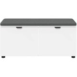  Klupa za hodnik s jastukom s policom Bijeli 100 x 38 x 46 cm | shoptok.hr
