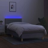  Box spring s madracem LED svjetlosivi 90x200 cm tkanina | shoptok.hr