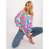 Fashion Hunters Blue Spanish blouse with flowers RUE PARIS