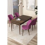 Hanah home Set Trpezarijski sto i 4 stolice Arp, Ljubičasto-smeđa | Eponuda.ba