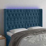  LED uzglavlje tamnoplavo 147x16x118/128 cm baršunasto | shoptok.hr