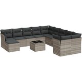 Maison Chic Seti vrtnega pohištva - Vrtna garnitura - Vrtni pohištvo set 12-delna z blazinami siva poli ratan, (21810179) | Shoptok.si