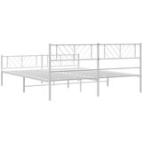 Metalni okvir kreveta uzglavlje i podnožje bijeli 180x200 cm | shoptok.hr