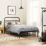  Metalni okvir za krevet s uzglavljem crni 107x203 cm | shoptok.hr
