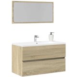 Furnova Kopalniška omarica z ogledalom sonoma hrast 80x38,5x45 cm, (21947087) | Shoptok.si