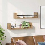  Polica na zidu Zidne 2 pcs Umjetnički hrast 60 x 16 x 14 cm | shoptok.hr