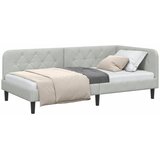  Kutni okvir kreveta Svijetlo siva 100 x 200 cm Baršun | shoptok.hr