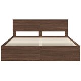  Krevetna konstrukcija s uzglavljem Smeđi hrast 200 x 200 cm | shoptok.hr