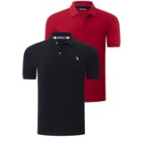 Dewberry DUO SET T8561 MEN'S TSHIRT-RED-BLACK Cene