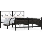Metalni okvir kreveta uzglavlje i podnožje crni 140x200 cm | shoptok.hr