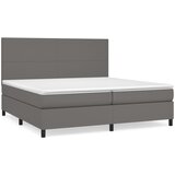 Maison Chic Box spring postelja - Vzmetna postelja z vzmetnico siva 200x200 cm umetno usnje SL14746, (21907228) | Shoptok.si