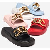 Resti Women's pink slippers with a gold chain Reteris - Footwear | Shoptok.si