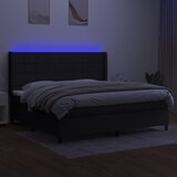  box spring s madracem LED crni 200x200 cm od tkanine | shoptok.hr