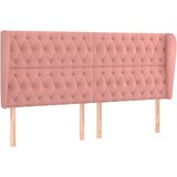 The Living Store vzglavje z ušesi roza 183x23x118/128 cm žamet - vzglavje, (21418340) | Shoptok.si