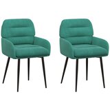 vidaXL Jedilni stoli 2 pcs Žamet Turkizna 59 x 59,5 x 90 cm, (5000296605) | Shoptok.si