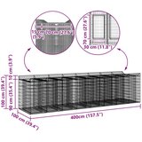  Gabionska dvignjena postelja 4 pcs Srebrna, (5000218441) | Shoptok.si