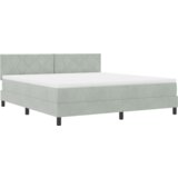 Box Spring Krevet s Madracem i LED Osvjetljenjem Sivo 180x200 cm Baršun | shoptok.hr