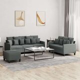  3-dijelni set sofa s jastucima tamnosivi od tkanine Cijene