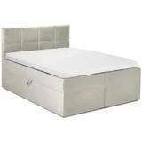Mazzini Beds bež bračni krevet od baršuna Mimicry, 160 x 200 cm