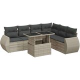 vidaXL 7-dijelni set vrtnih sofa svjetlosivi od poliratana | shoptok.hr