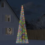 vidaXL Osvetljena novoletna jelka na drogu 1534 LED barvita 500 cm | Shoptok.si