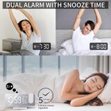 Venisymlis Projekcijska Budilka Z Radiem, LED Zaslon, Temperatura, Vlaga, 4 Svetlosti, Auto Zatemnitev, (22060040) | Shoptok.si