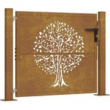  Vrtna vrata 100x75 cm Corten čelik Dizajn stabla | shoptok.hr