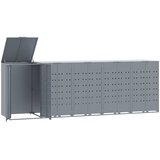  Spremište za 5 kanta za otpad sivo 345x79x117 cm čelično | shoptok.hr
