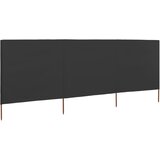  Vjetrobran s 3 panela od tkanine 400 x 80 cm antracit | shoptok.hr