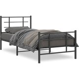  Metalni okvir kreveta uzglavlje i podnožje crni 90 x 200 cm | Eponuda.com