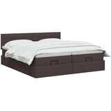  Podesivi krevet s madracem 2 pcs Tamno smeđa Tkanina Slike
